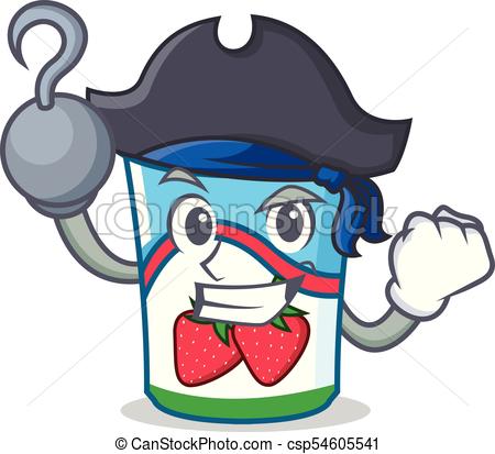 450x413 Pirate Yogurt Character Cartoon Style Vector Illustration Eps