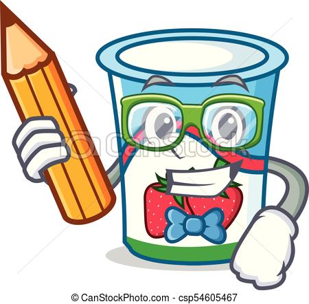 450x442 Student Yogurt Character Cartoon Style Vector Illustration Clip