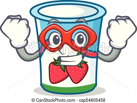 450x338 Superhero Yogurt Character Cartoon Style Vector Illustration
