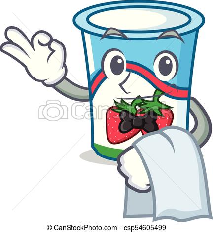 432x470 Waiter Yogurt Mascot Cartoon Style Vector Illustration Eps Vectors