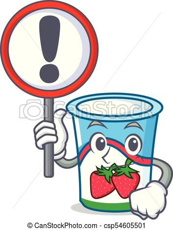 353x470 With Sign Yogurt Character Cartoon Style Vector Illustration