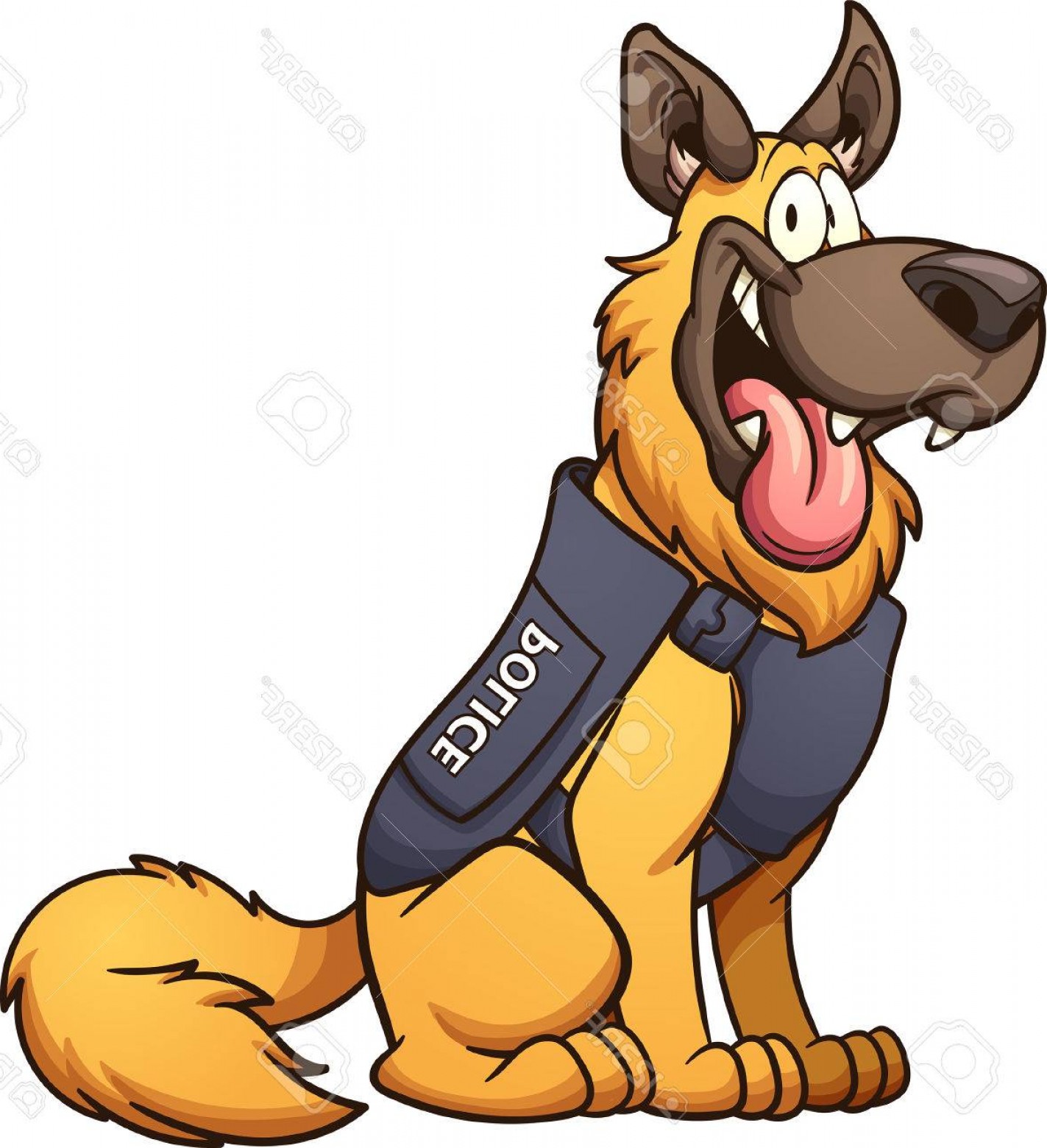 1423x1560 Photostock Vector Cartoon Police Dog Vector Clip Art Illustration