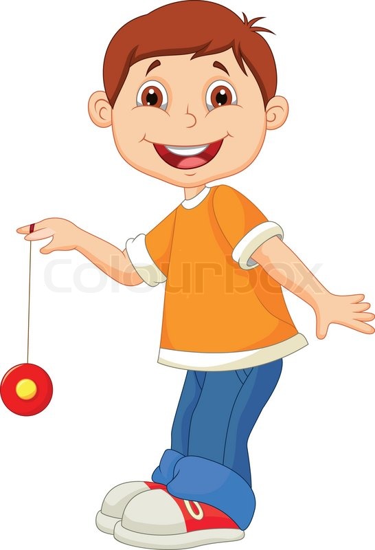 546x800 Vector Illustration Of Little Boy Cartoon Playing Yo Yo Stock