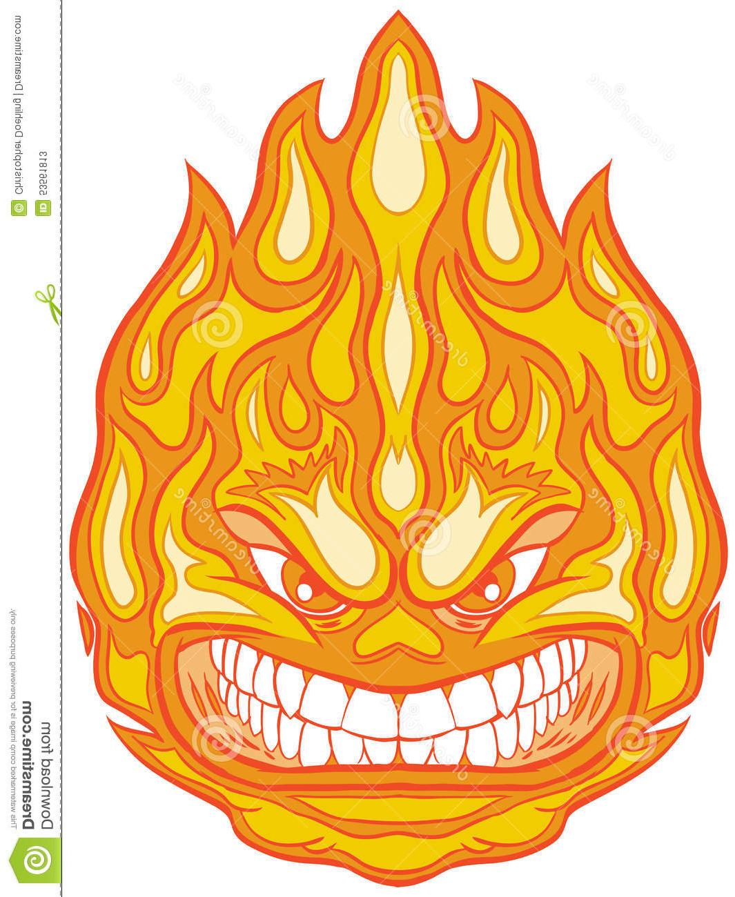 1065x1300 Top Fireball Face Vector Image