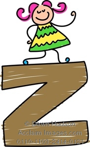 183x300 Clipart Image Of A Happy Little Girl Climbing Over A Giant Letter Z