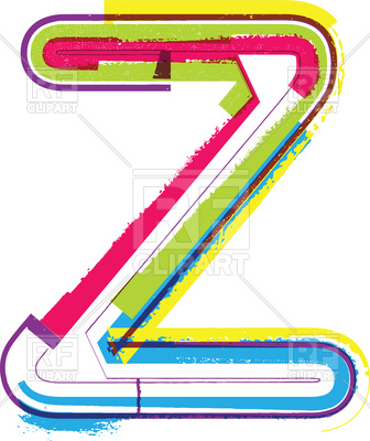 336x400 Colorful Letter Z On White Background Royalty Free Vector Clip Art
