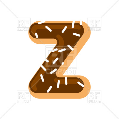 400x400 Letter Z Donut Font Royalty Free Vector Clip Art Image
