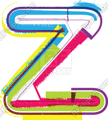 360x400 Letter Z Colorful Grunge Font Royalty Free Vector Clip Art Image