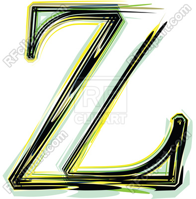 394x400 Organic Color Font Illustration Letter Z Royalty Free Vector Clip