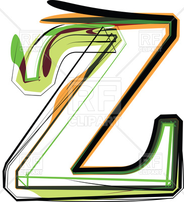 365x400 Organic Type Letter Z Royalty Free Vector Clip Art Image