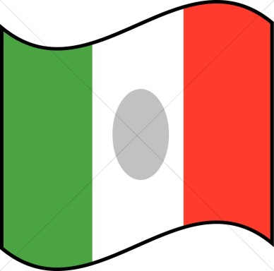 388x384 Italian Flag Waving Clip Art