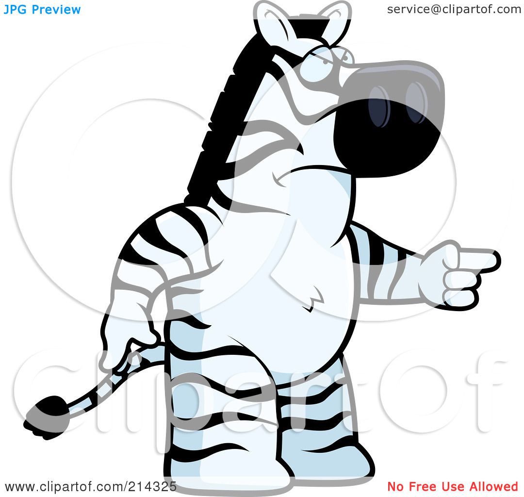 1080x1024 Royalty Free (Rf) Clipart Illustration Of An Angry Zebra Pointing