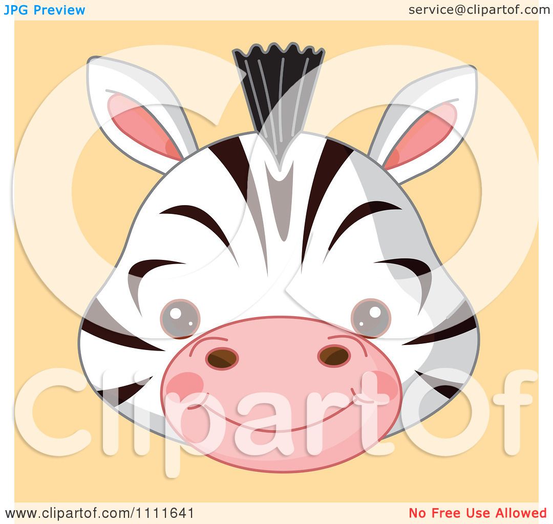 1080x1024 Clipart Cute Zebra Avatar Face On Orange