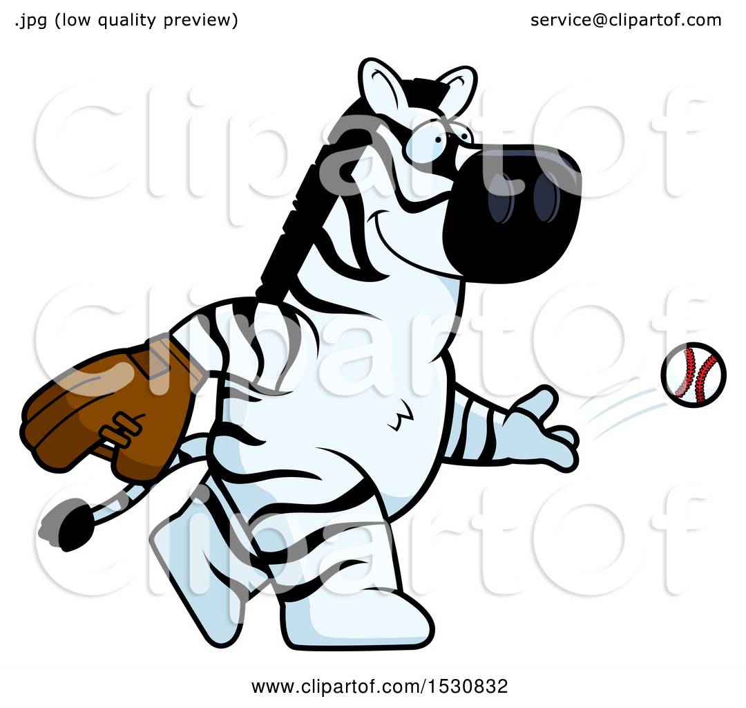 1080x1024 Clipart Of A Cartoon Zebra Baseball Pitcher