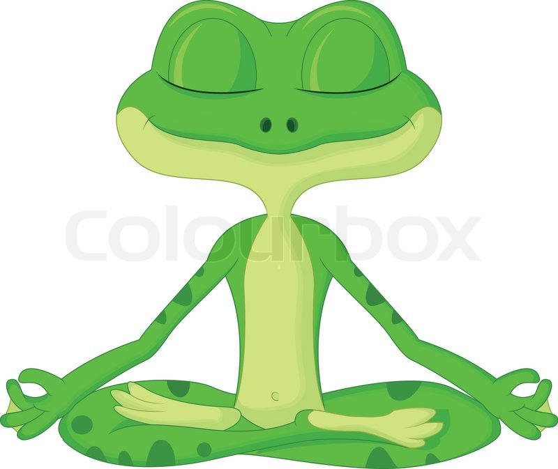 800x673 Frog Cartoon Doing Yoga Stock Vector Colourbox