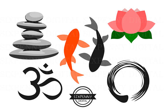 570x380 Meditation Clipart Ohm Enso Circle Ink Feng Shui Art Zen Fish