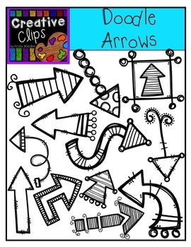 270x350 Doodle Arrows {Creative Clips Digital Clipart} Valentines