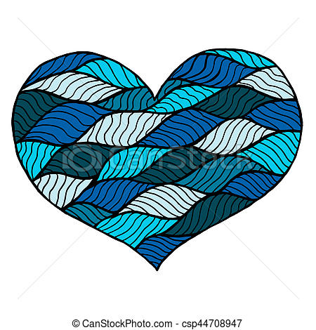 450x470 Valentines Day. Zentangle Black And White Heart Symbol . Drawing