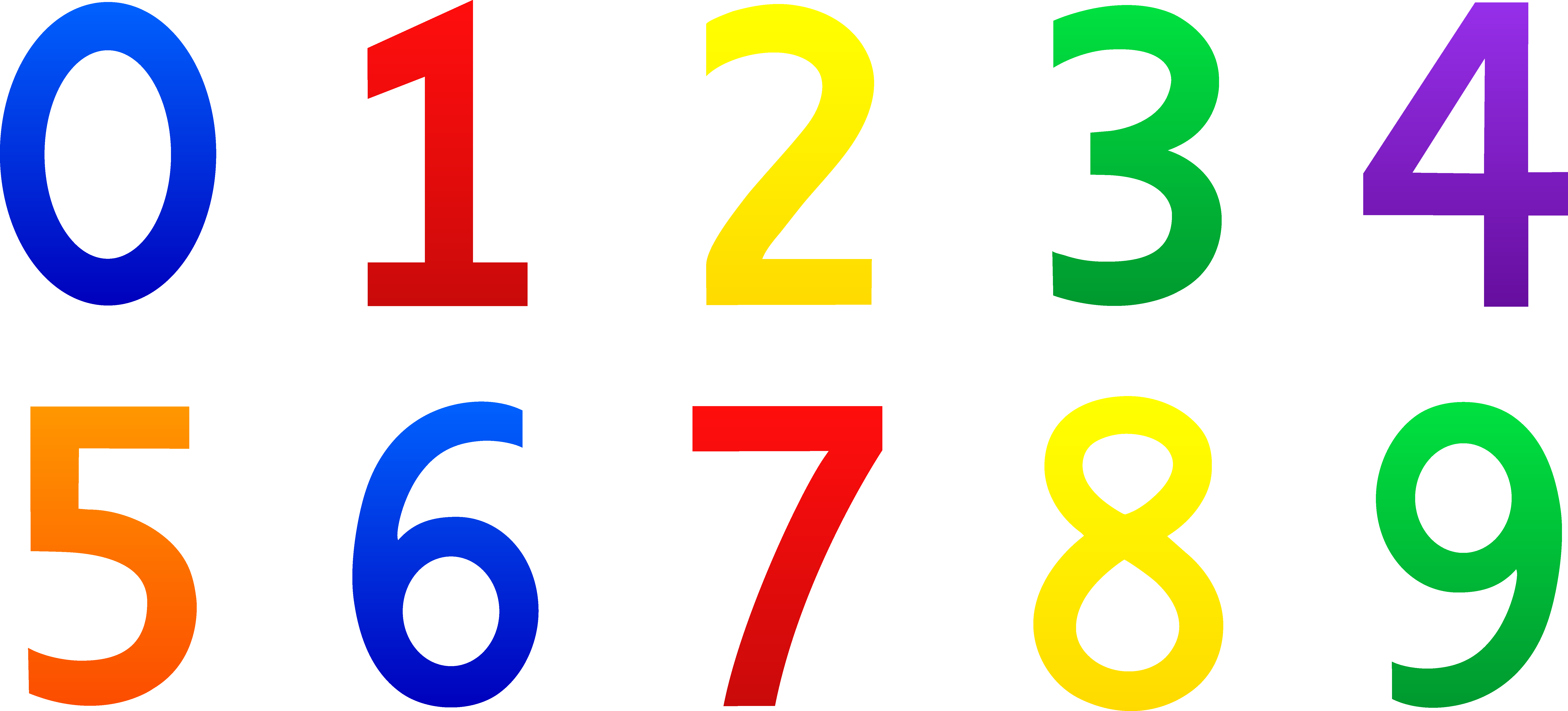 7787x3533 Colorful Set Of Numbers 0 9