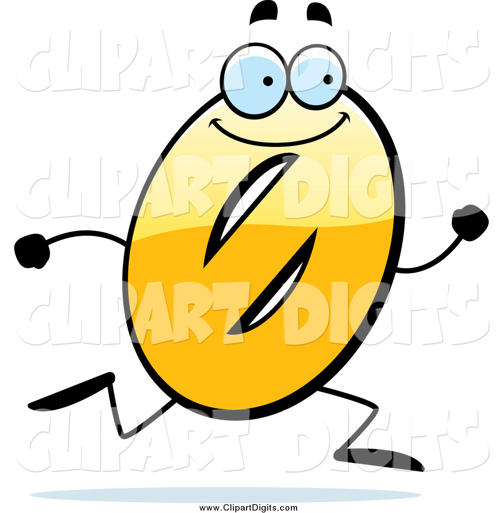 1024x1044 Vector Cartoon Clip Art Of A Happy Running Yellow Number Zero By