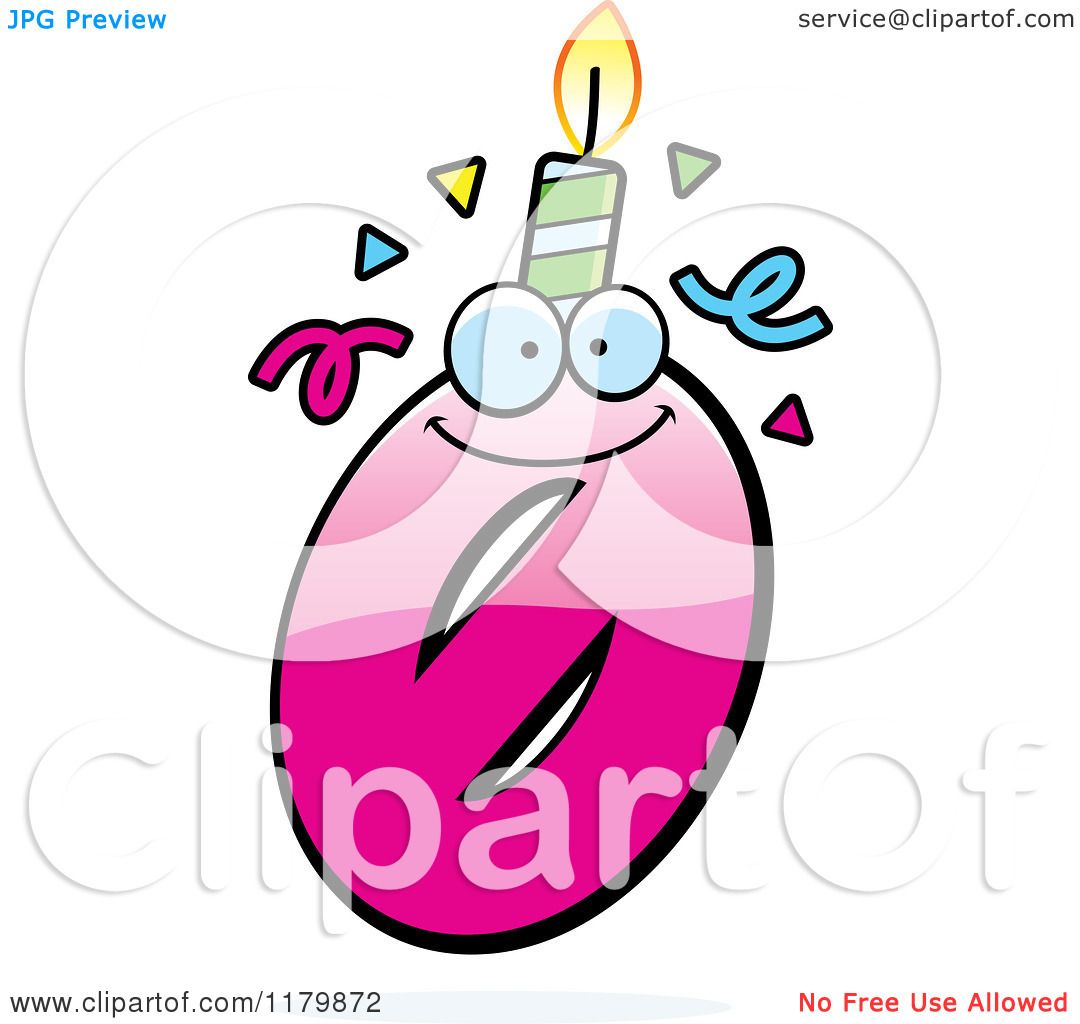 1080x1024 Cartoon Of A Pink Zero Birthday Candle Mascot