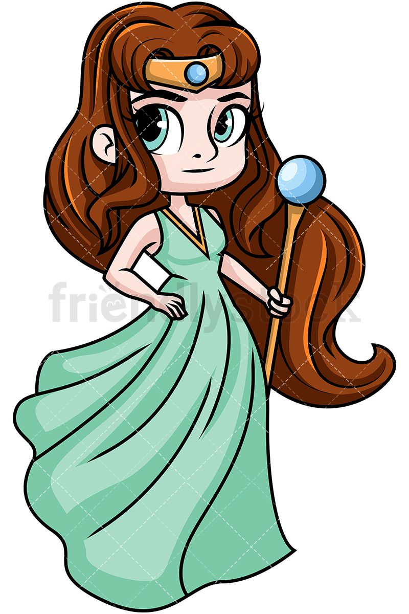 800x1200 Hera Queen Of The Gods Cartoon Vector Clipart Zeus Wife