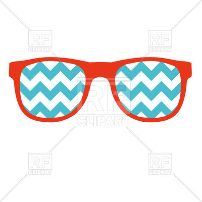400x400 Glasses With A Zigzag In Flat Style Royalty Free Vector Clip Art
