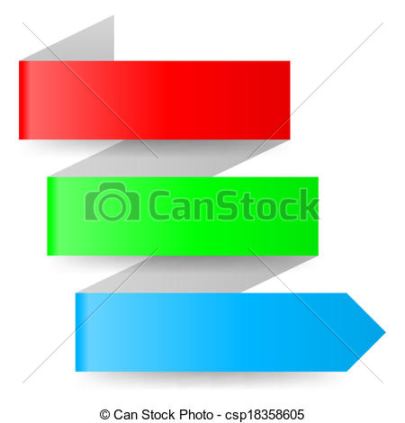 450x470 Three Color Zigzag Paper Arrow On White Background Vector Clipart