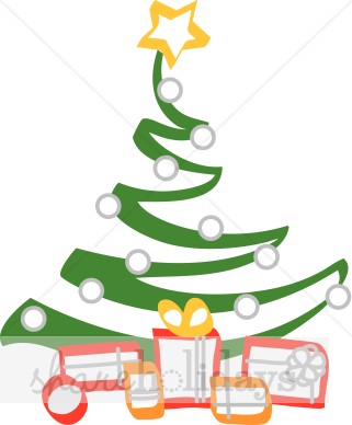 321x388 Zigzag Christmas Tree With Gifts Christmas Tree Clipart