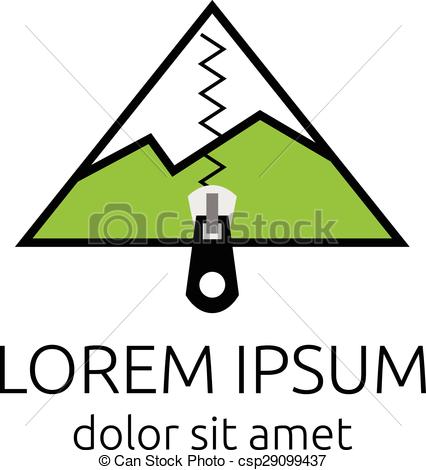 426x470 Mountain Tent With Zipper. Mountain Or Tent With Zip Vectors