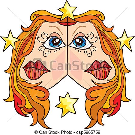 450x450 Illustration Of Zodiac Gemini Sign Eps Vectors
