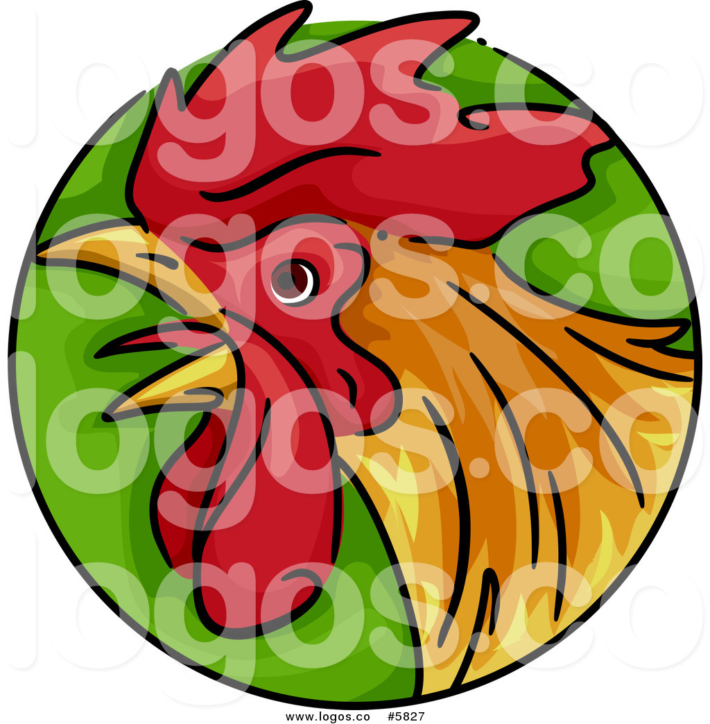 1024x1044 Royalty Free Vector Of A Logo Of A Rooster Chinese Zodiac Circle