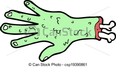 450x260 Gross Zombie Hand Cartoon Clip Art Vector