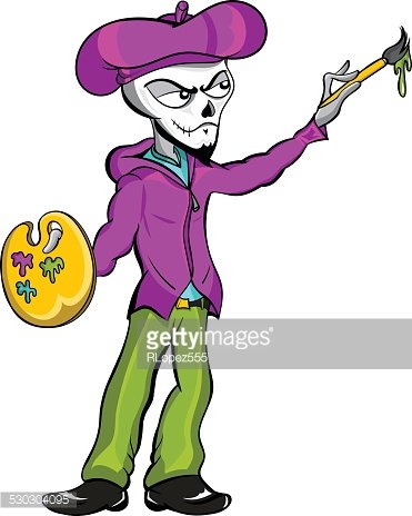 371x464 Zombie Skeleton Artist Premium Clipart