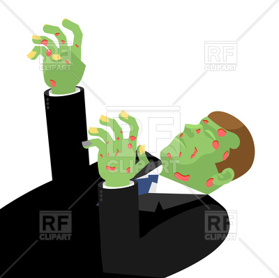 400x399 Zombie With Outstretched Hands Royalty Free Vector Clip Art Image