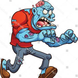 300x300 Cartoon Running Zombie Vector Clip Art Lazttweet