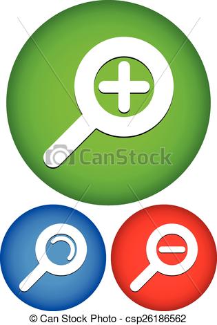 315x470 Magnifier, Zoom In, Zoom Out Icon Set Clip Art Vector