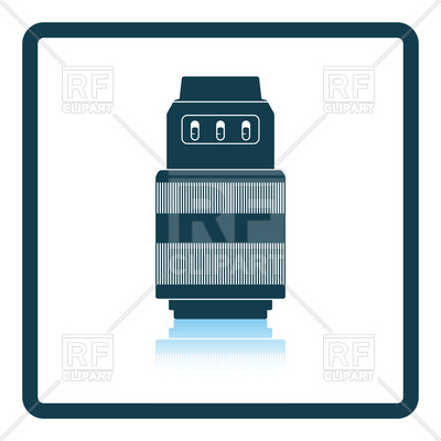 400x400 Shadow Reflection Of Photo Camera Zoom Lens Royalty Free Vector