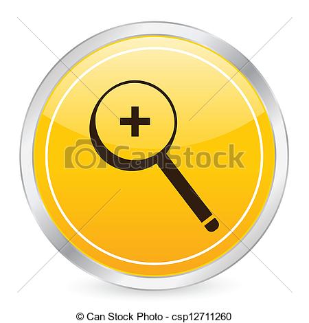 450x470 Zoom In Yellow Circle Icon On A White Background. Vector Clip