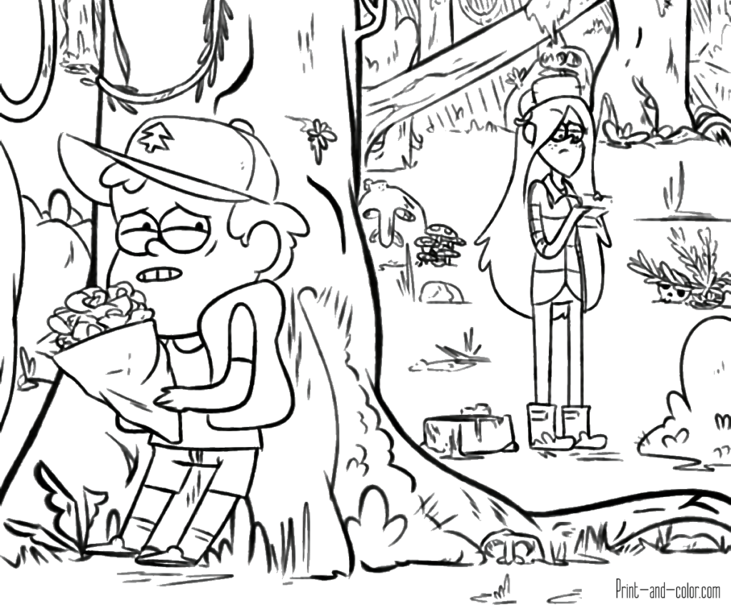 1024x853 Gravity Falls Coloring Pages Print And Color Com