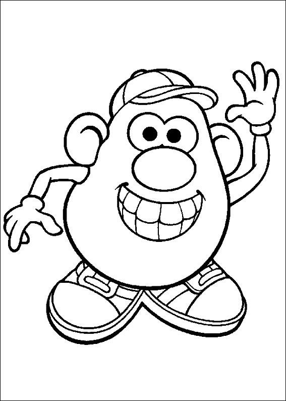 567x794 Mr Potato Smiles Free Coloring Page Disney, Kids, Toy Story
