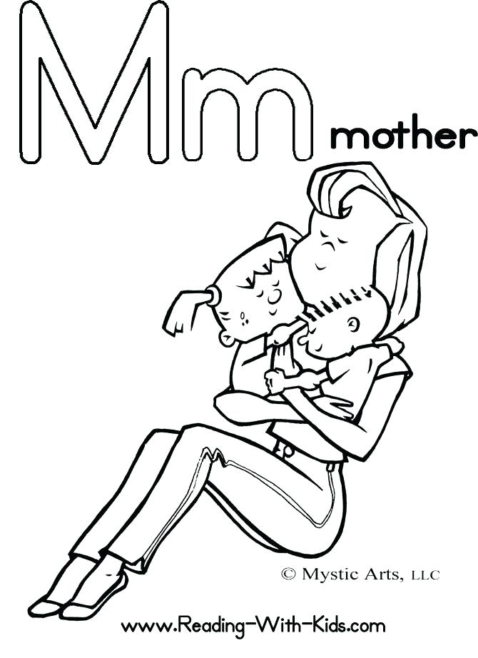 670x922 Coloring Pages Of A Mother Mom Coloring Pages M Is For Mother