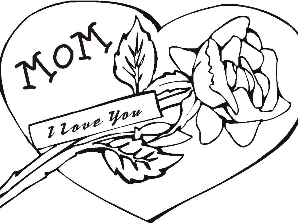 1024x768 Wonderful Happy Mothers Day Coloring Pages With Flowers Mom