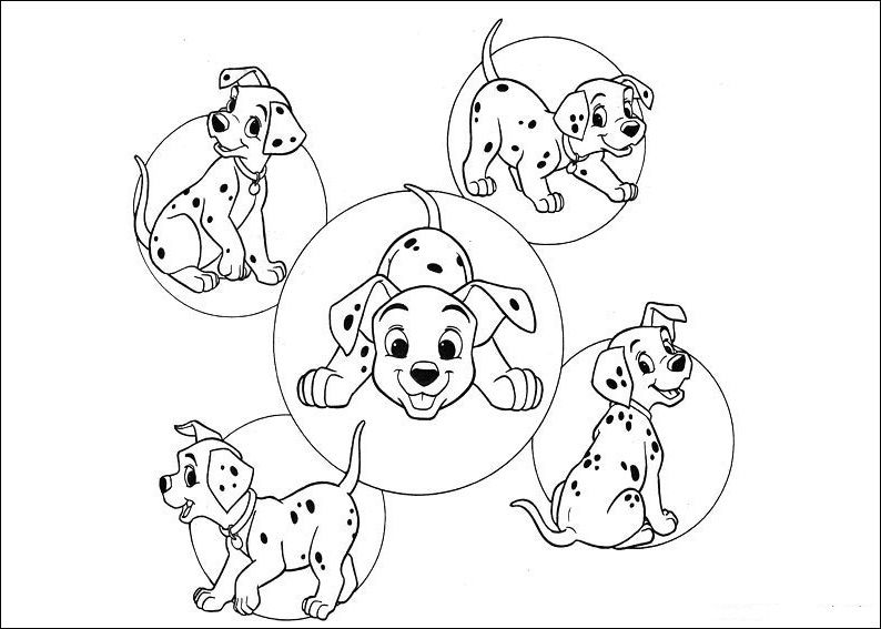 794x567 Dalmatians Coloring Pages
