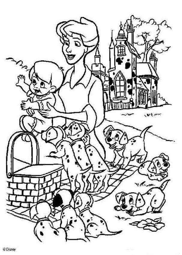 607x850 Coloring Pages Dalmatians Puppies Hellokids Download Get Bubbles