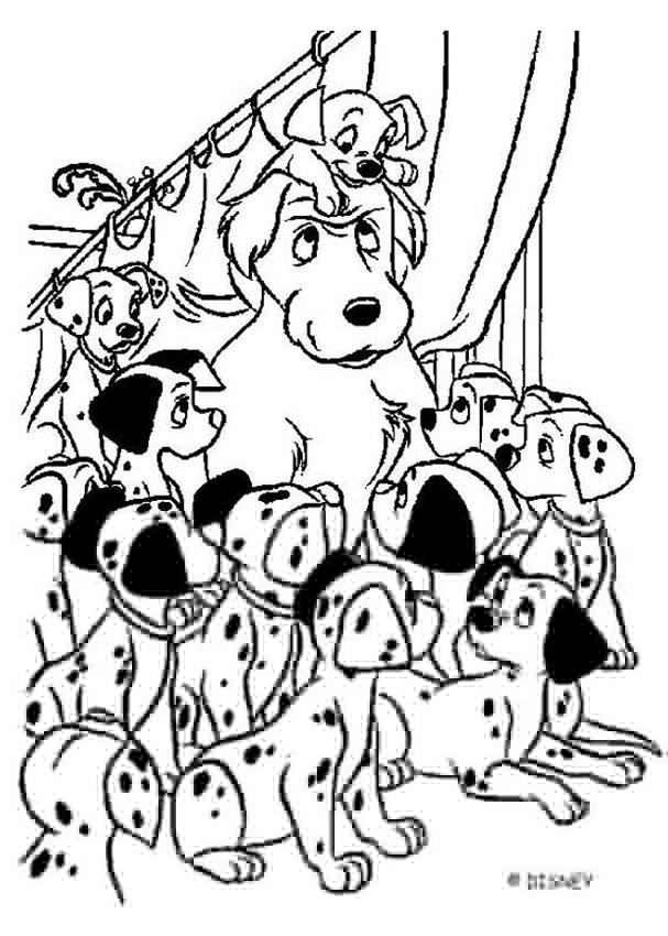 607x850 Color This Adorable Dalmatians Coloring Page Of All The Babies