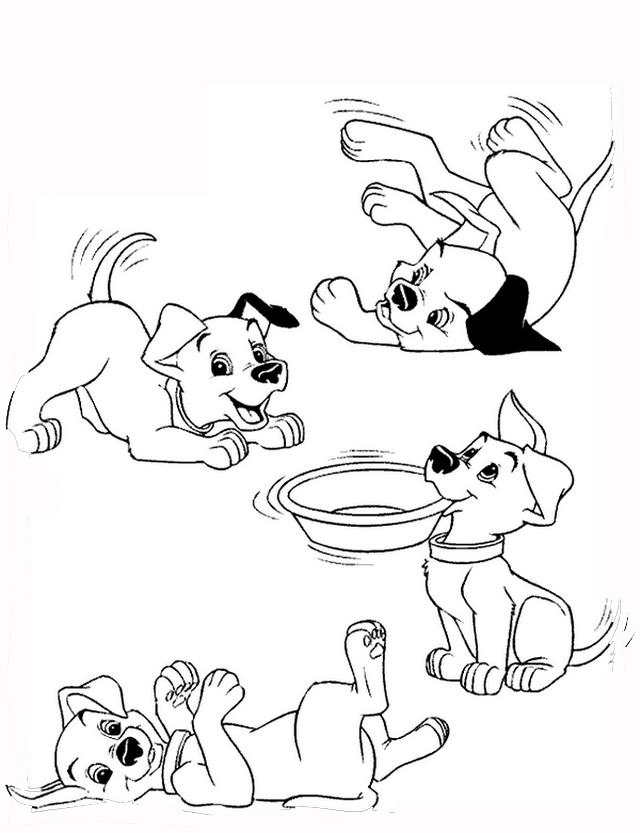640x833 Dalmatians Coloring Page