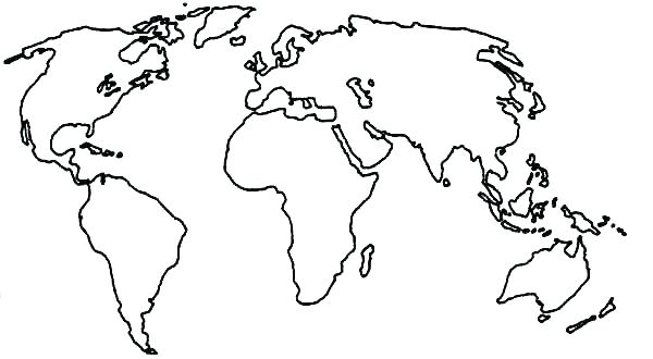 600x330 Printable Color World Map Printable Coloring Page For Kids