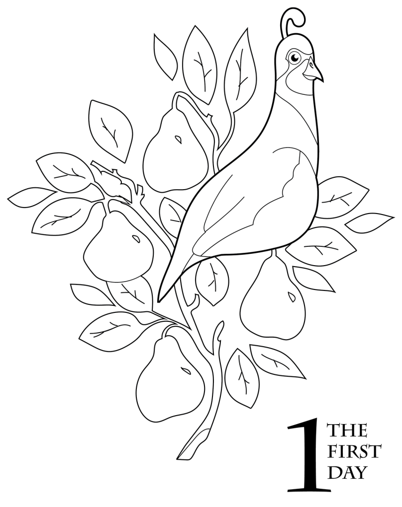 808x1021 The Days Of Christmas Coloring Book Pear Trees, Coloring