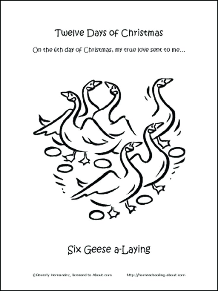 735x980 Twelve Days Of Christmas Coloring Pages Three French Hens